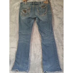 Silver Jeans Co Aiko Bootcut Womens W30 L33 Medium Wash Studded Heart Pockets